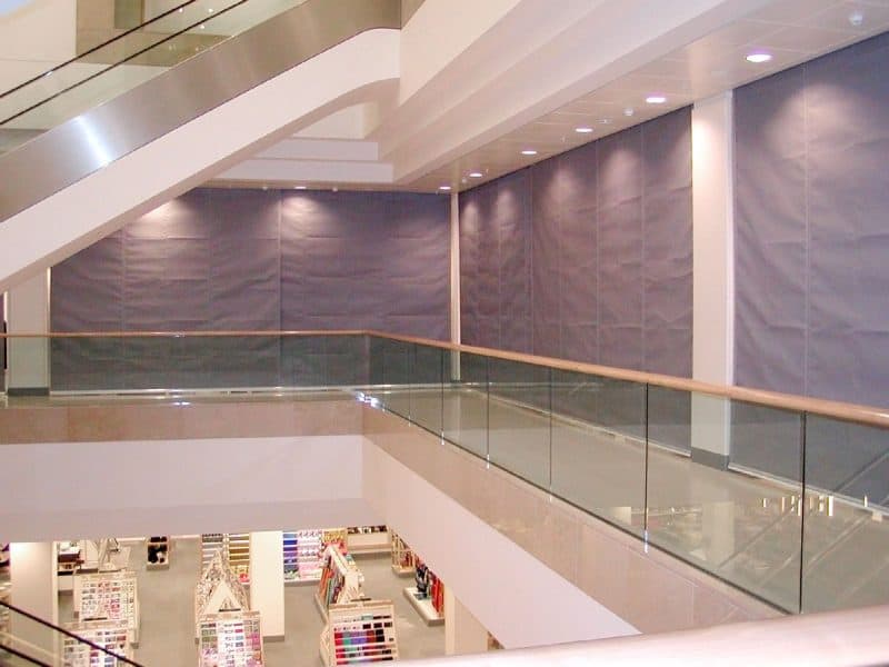 automatic smoke curtain installed in department store