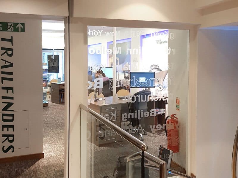 bespoke glass partitioning in office